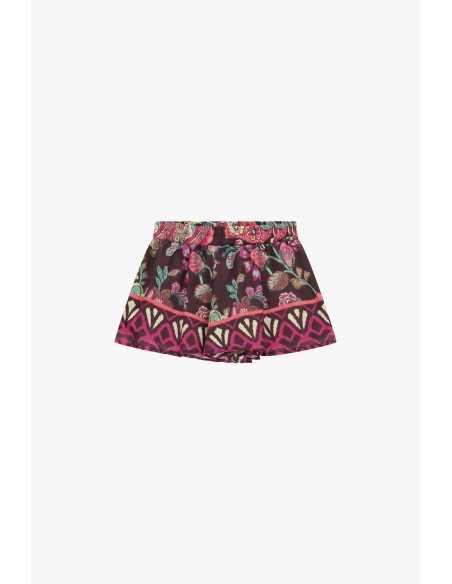 Dixie Bloemmotief Shorts met Elastische Tailleband