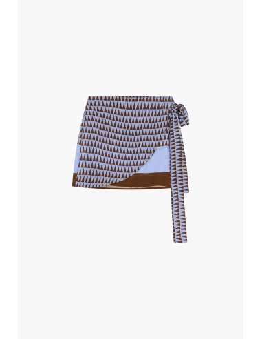 Korte rok met geometrisch patroon en zijknoop van Dixie