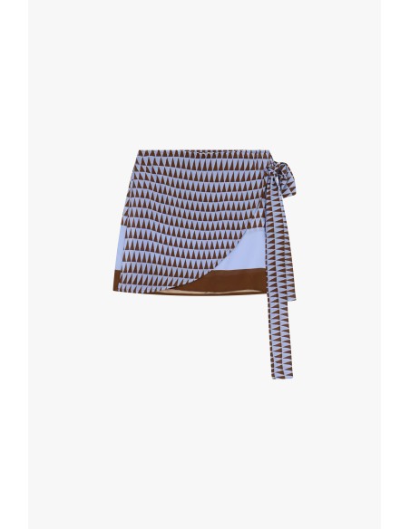 Korte rok met geometrisch patroon en zijknoop van Dixie