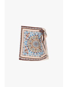 Jupe courte plissée à imprimé foulard « Dixie »