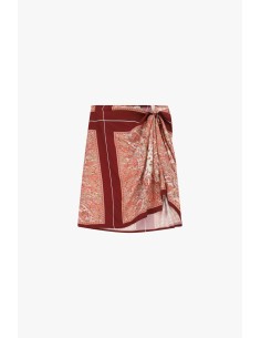 Jupe courte à motif paisley avec nœud sur le côté Dixie