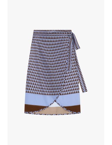 Jupe midi portefeuille à motifs géométriques Dixie