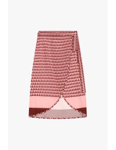 Jupe midi portefeuille à motifs géométriques Dixie