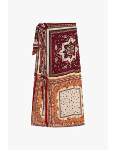 Jupe midi portefeuille imprimé bandana Dixie