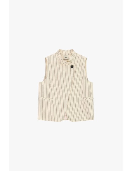 Gilet sans manches à rayures fantaisie avec poches Dixie