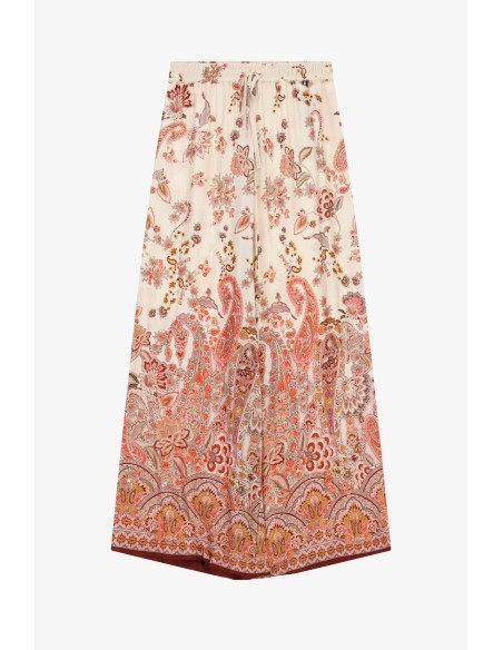 Pantalon palazzo à imprimé paisley et taille élastiquée Dixie