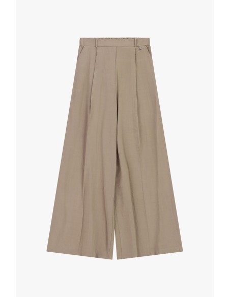 Palazzobroek met plooien en elastische taille van Dixie