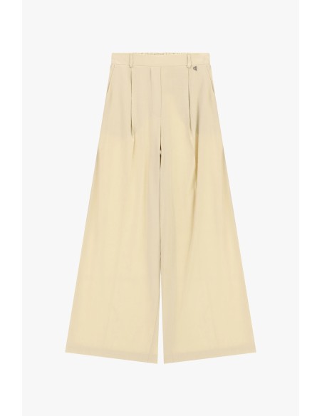 Palazzobroek met plooien en elastische taille van Dixie