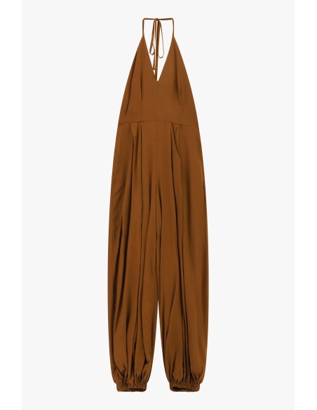 Wijde jumpsuit met halterhals en elastische zoom Dixie