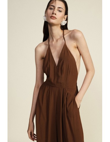 Wijde jumpsuit met halterhals en elastische zoom Dixie