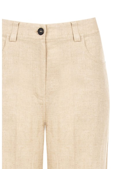 Pantalon Palazzo en mélange de lin et de viscose « Rinascimento »