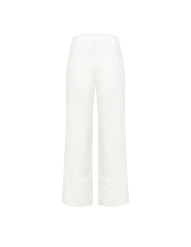 Pantalon palazzo en coton et lyocell mélangés, avec un large revers et des poches « Rinascimento »