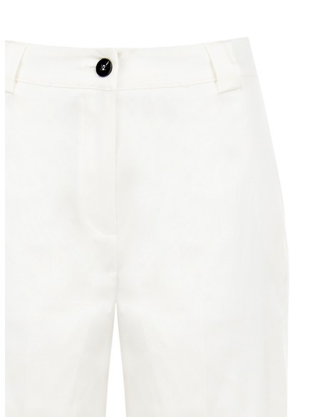Pantalon palazzo en coton et lyocell mélangés, avec un large revers et des poches « Rinascimento »