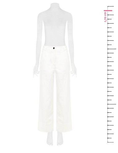 Pantalon palazzo en coton et lyocell mélangés, avec un large revers et des poches « Rinascimento »