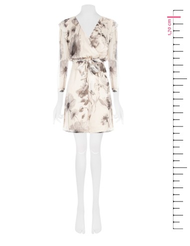 Robe courte en tissu ultraléger à paillettes avec décolleté en V croisé Rinascimento
