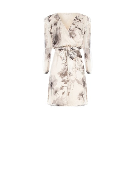 Robe courte en tissu ultraléger à paillettes avec décolleté en V croisé Rinascimento