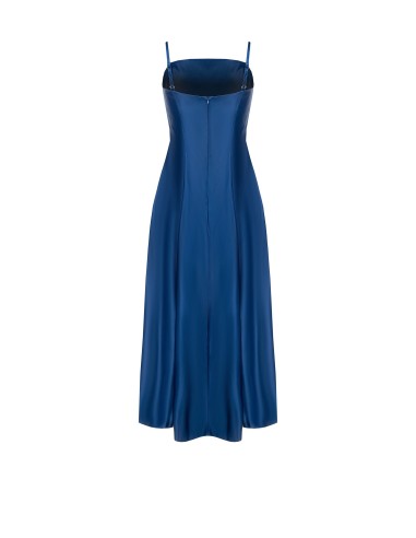 Robe midi évasée en satin duchesse avec poches Rinascimento
