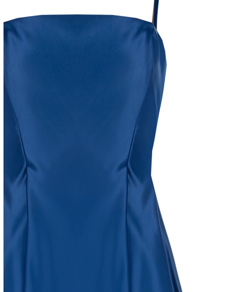 Robe midi évasée en satin duchesse avec poches Rinascimento
