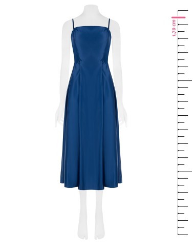 Robe midi évasée en satin duchesse avec poches Rinascimento
