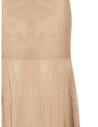 Robe longue sirène en tissu laminé et ajouré à motif chevron Rinascimento