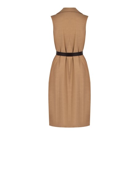 Robe droite en mélange de lyocell et de coton avec ceinture assortie en similicuir Rinascimento