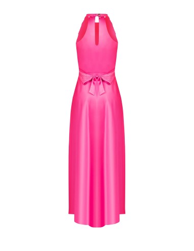 Robe maxi en satin avec décolleté drapé et nœud dans le dos Rinascimento