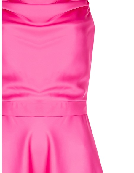 Robe maxi en satin avec décolleté drapé et nœud dans le dos Rinascimento