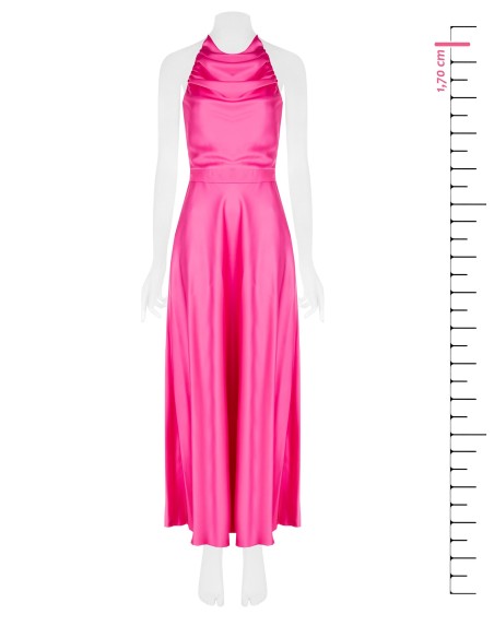 Robe maxi en satin avec décolleté drapé et nœud dans le dos Rinascimento