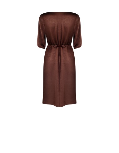 Robe au genou en satin légèrement froissé « Rinascimento »