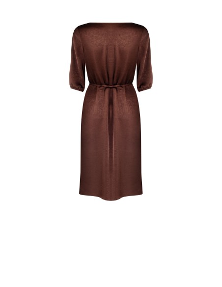 Robe au genou en satin légèrement froissé « Rinascimento »
