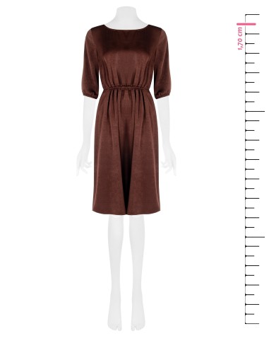Robe au genou en satin légèrement froissé « Rinascimento »