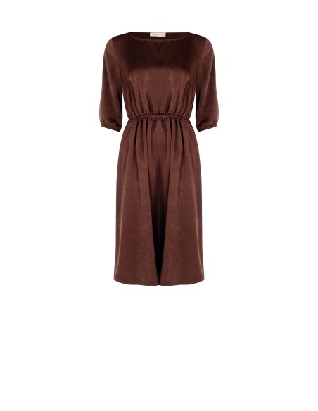 Robe au genou en satin légèrement froissé « Rinascimento »