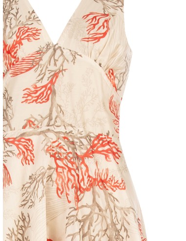 Robe midi évasée en lyocell avec double décolleté en V et élastique au dos Rinascimento