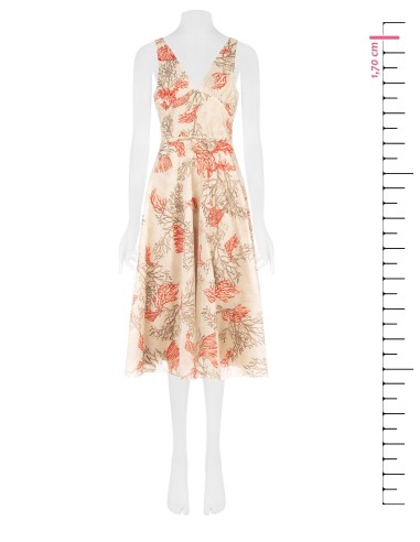 Robe midi évasée en lyocell avec double décolleté en V et élastique au dos Rinascimento