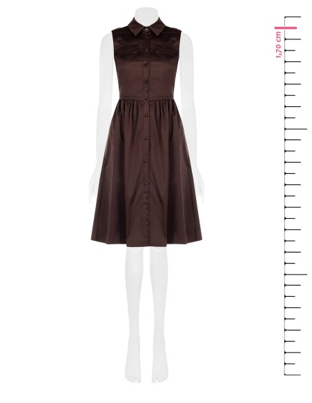 Midi-jurk van elastische katoenmix met zakken van Rinascimento