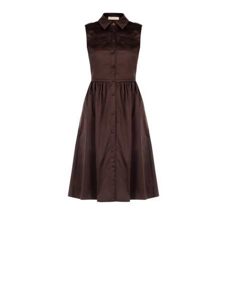 Robe midi en coton mélangé extensible avec poches « Rinascimento »