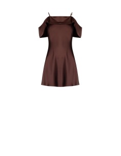Robe courte évasée en satin à fines bretelles « Rinascimento »