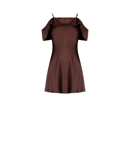 Robe courte évasée en satin à fines bretelles « Rinascimento »
