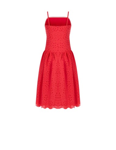 Robe midi en coton Sangallo avec jupe à volants « Rinascimento »