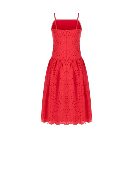 Robe midi en coton Sangallo avec jupe à volants « Rinascimento »
