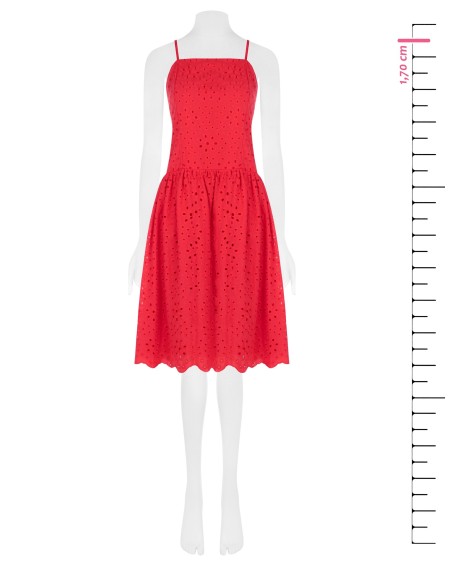 Robe midi en coton Sangallo avec jupe à volants « Rinascimento »