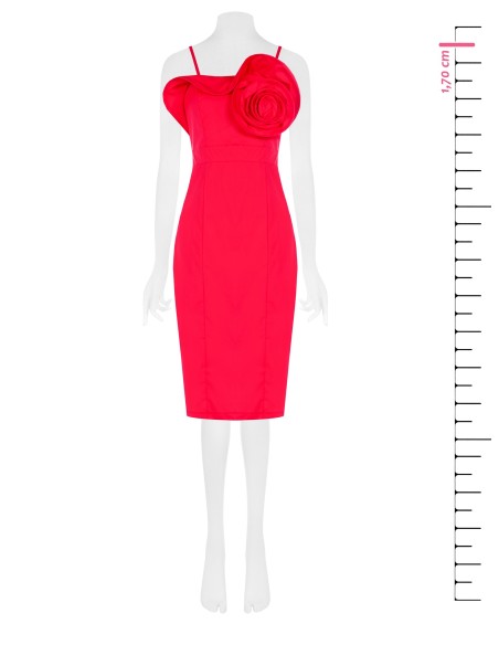 Robe fourreau en coton avec une grande rose structurée « Rinascimento »