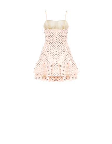 Robe courte en coton mélangé à pois, avec ourlet à volants « Rinascimento »