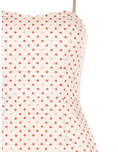 Robe courte en coton mélangé à pois, avec ourlet à volants « Rinascimento »