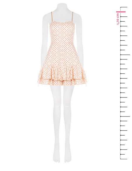 Robe courte en coton mélangé à pois, avec ourlet à volants « Rinascimento »