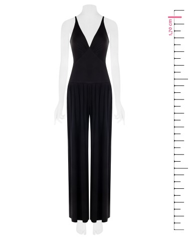 Combinaison pantalon palazzo entière en maille avec décolleté en V profond Rinascimento