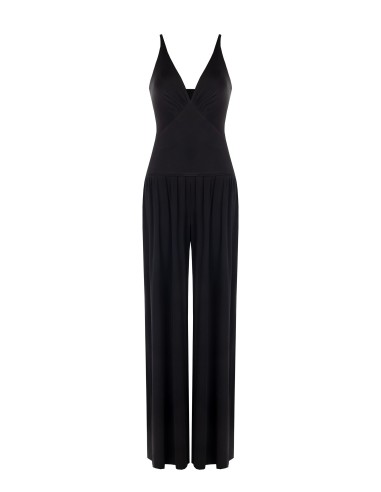 Combinaison pantalon palazzo entière en maille avec décolleté en V profond Rinascimento