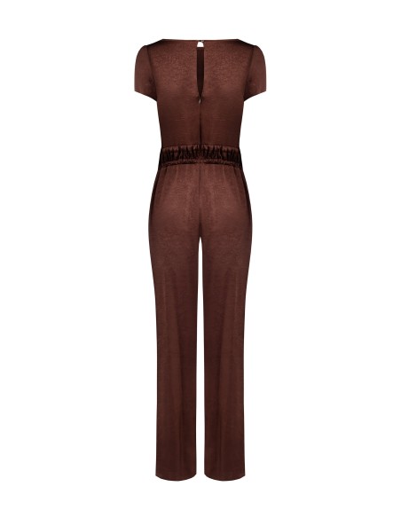 Rinascimento Palazzo-jumpsuit van satijn met dubbele taillekoordsluiting