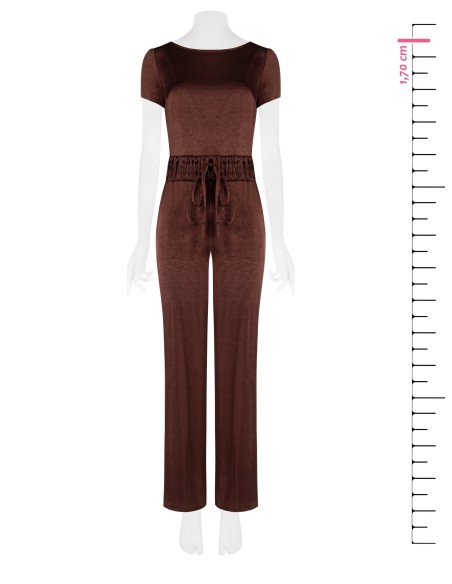 Rinascimento Palazzo-jumpsuit van satijn met dubbele taillekoordsluiting
