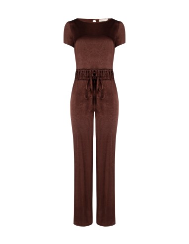 Rinascimento Palazzo-jumpsuit van satijn met dubbele taillekoordsluiting